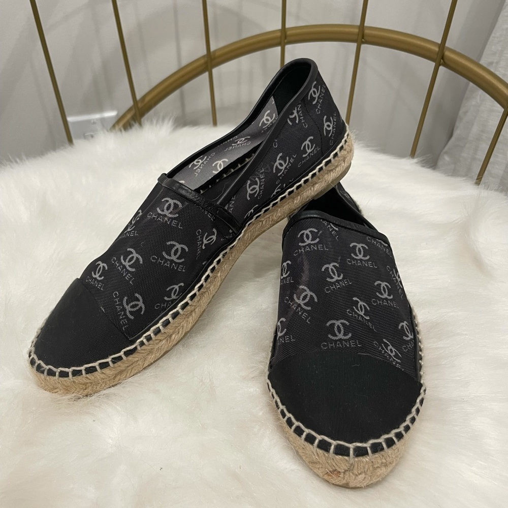 Chanel Mesh Grosgrain CC Espadrilles